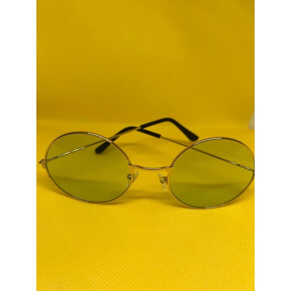 Green round glasses, John Lennon fashion circle retro hippie - Picture 3 of 3